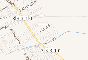 Lipová v obci Zeleneč - mapa ulice
