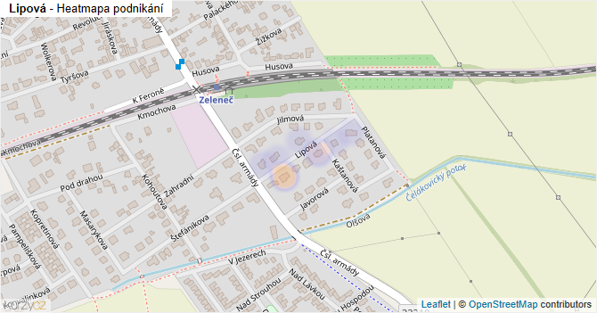 Lipová - mapa podnikání