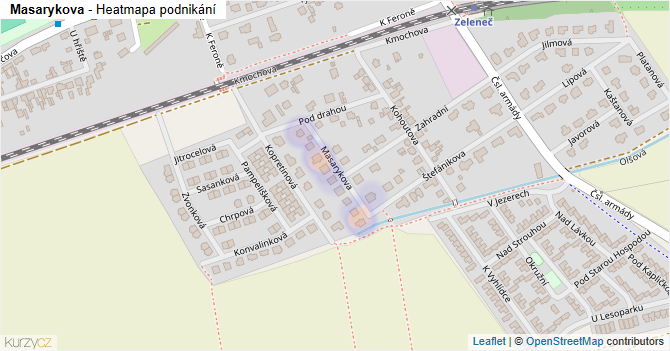Masarykova - mapa podnikání