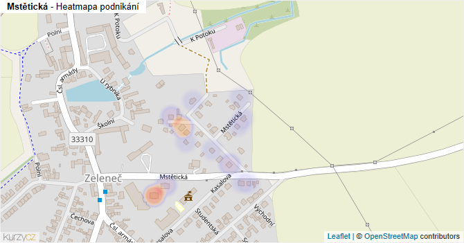 Mstětická - mapa podnikání