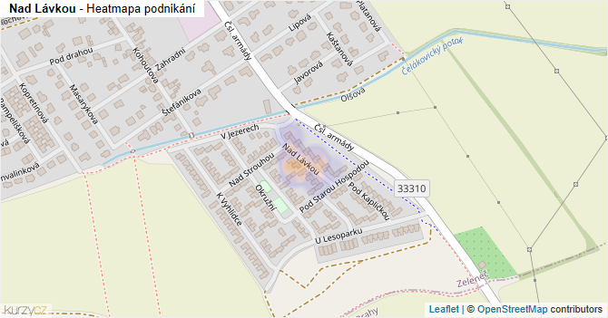 Nad Lávkou - mapa podnikání