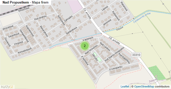 Nad Propustkem - mapa firem