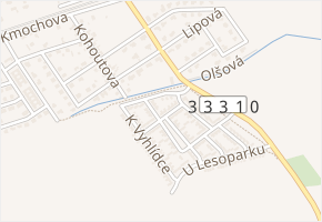 Nad Strouhou v obci Zeleneč - mapa ulice
