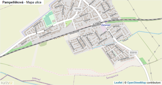 Pampelišková - mapa ulice