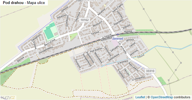 Pod drahou - mapa ulice