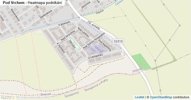 Pod Vrchem - mapa podnikání