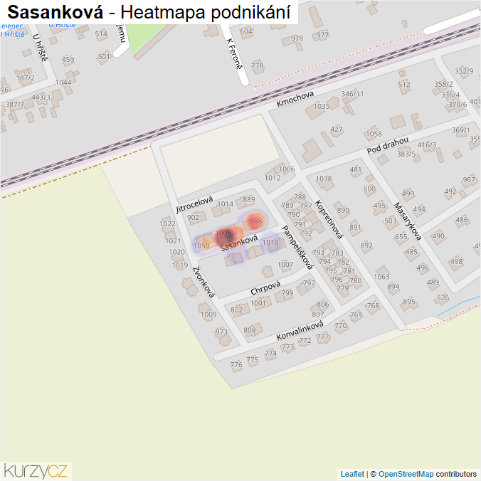 Mapa Sasanková - Firmy v ulici.