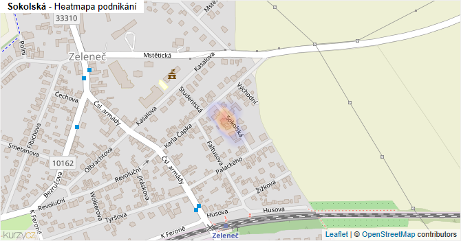 Sokolská - mapa podnikání