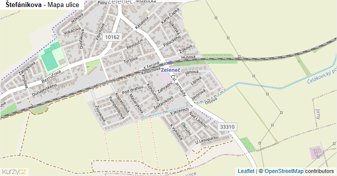 Štefánikova - mapa ulice