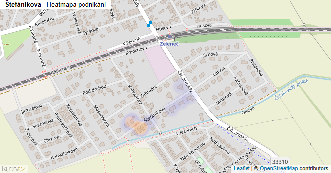 Štefánikova - mapa podnikání