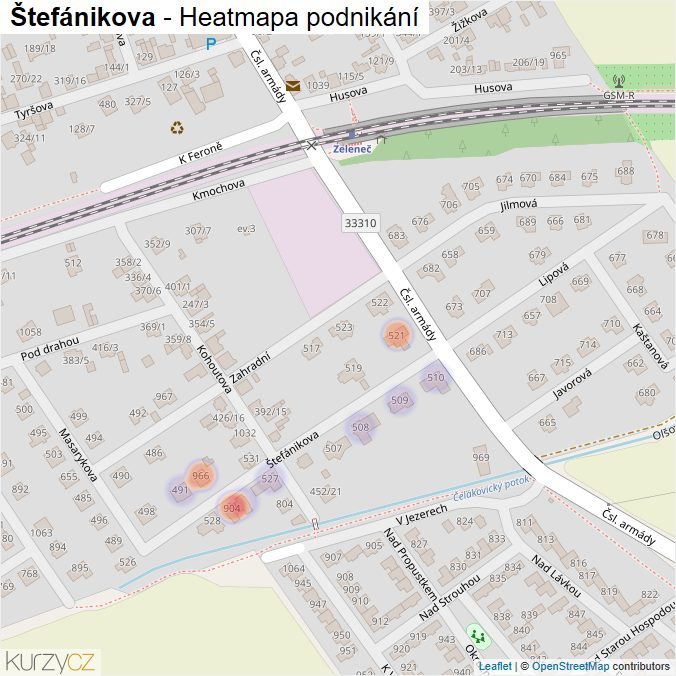Mapa Štefánikova - Firmy v ulici.