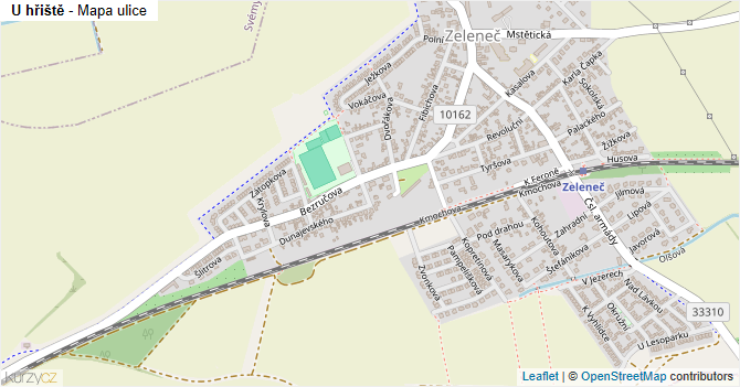 U hřiště - mapa ulice