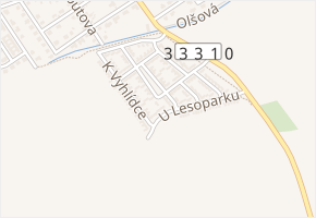 U Lesoparku v obci Zeleneč - mapa ulice