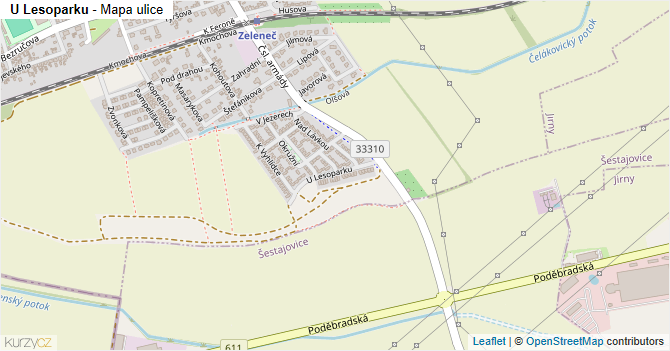U Lesoparku - mapa ulice