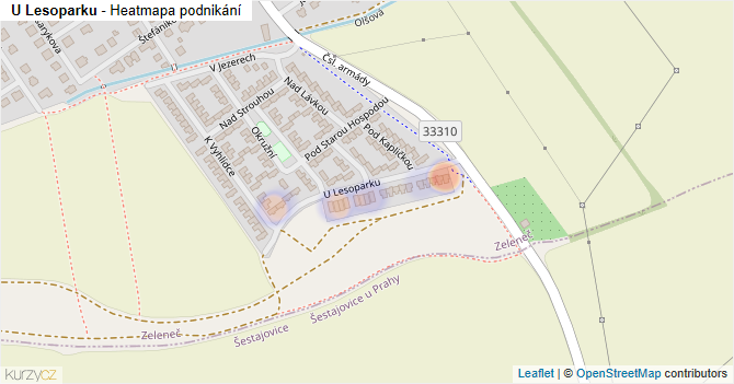 U Lesoparku - mapa podnikání