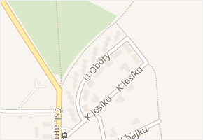 U Obory v obci Zeleneč - mapa ulice