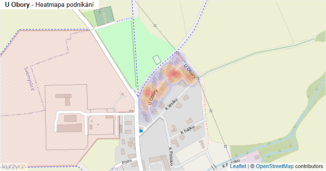 U Obory - mapa podnikání