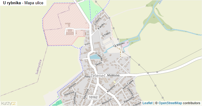 U rybníka - mapa ulice