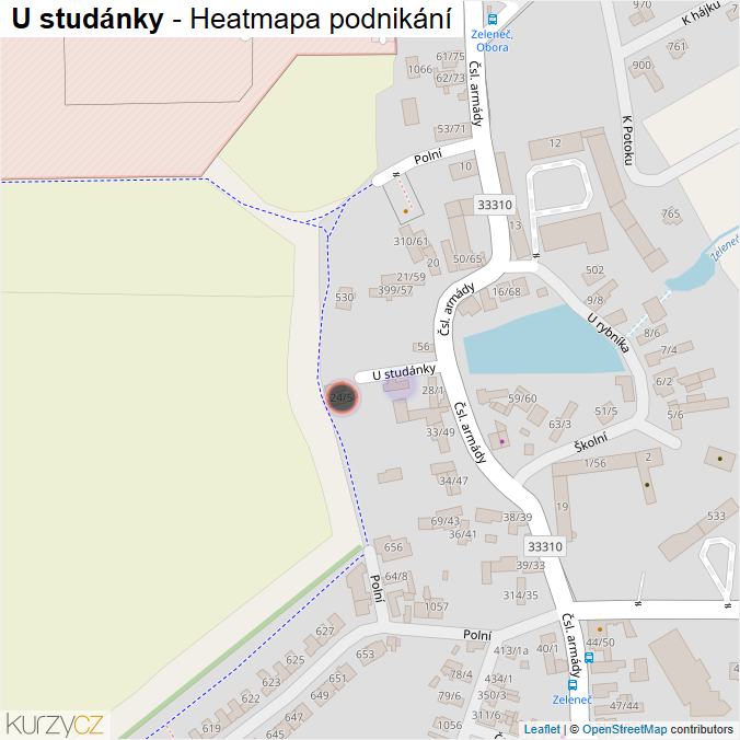 Mapa U studánky - Firmy v ulici.