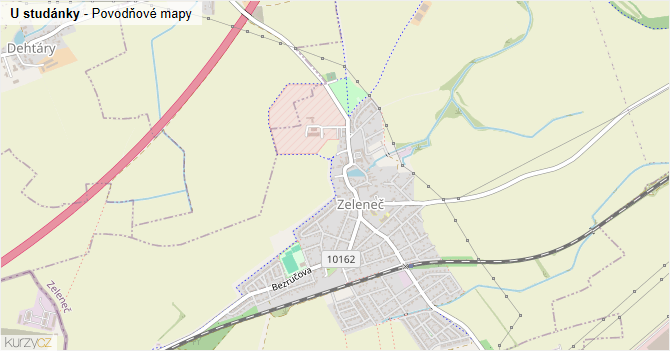 U studánky - záplavové mapy stoleté vody