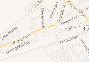 U vodojemu v obci Zeleneč - mapa ulice