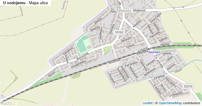 U vodojemu - mapa ulice