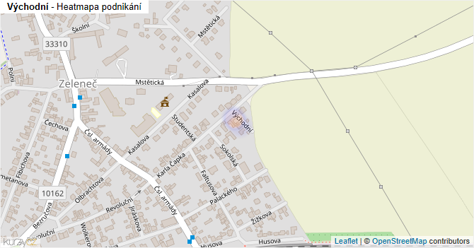 Východní - mapa podnikání