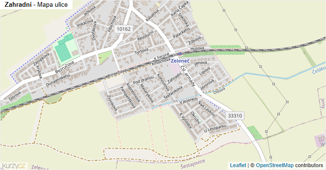 Zahradní - mapa ulice