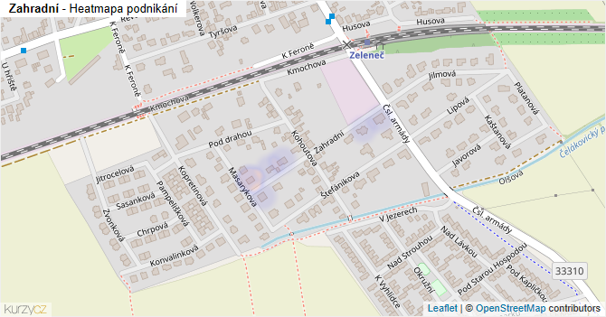 Zahradní - mapa podnikání