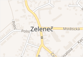 Zeleneč v obci Zeleneč - mapa části obce
