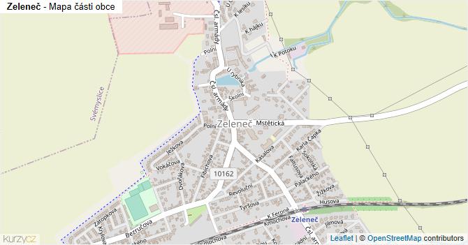 Zeleneč - mapa části obce