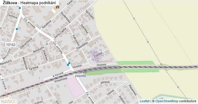 Žižkova - mapa podnikání