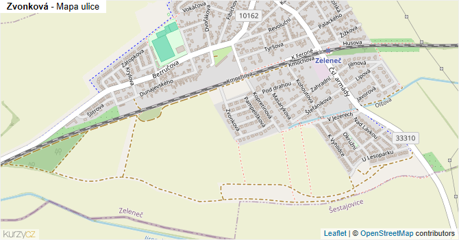 Zvonková - mapa ulice
