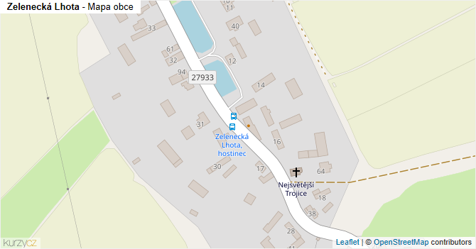 Zelenecká Lhota - mapa obce