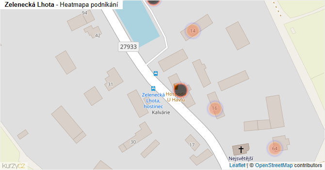 Zelenecká Lhota - mapa podnikání