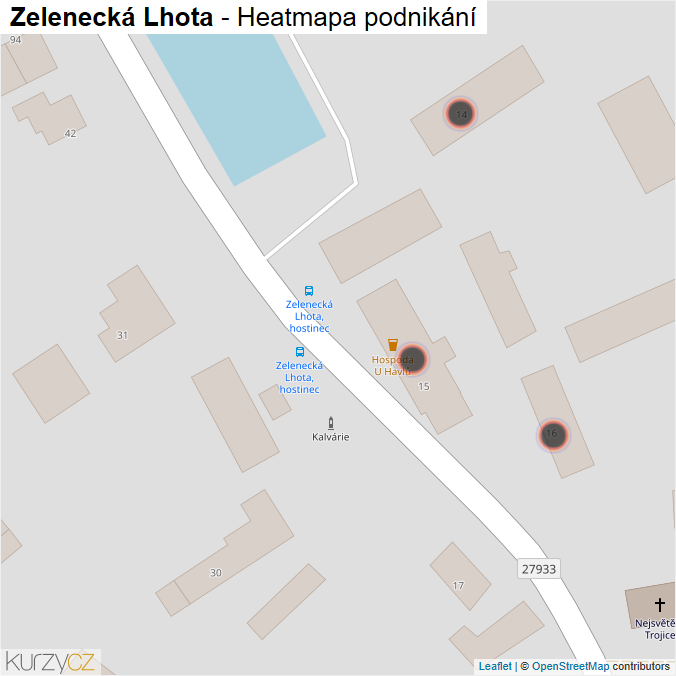 Mapa Zelenecká Lhota - Firmy v obci.