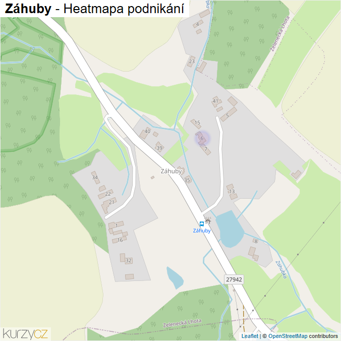Mapa Záhuby - Firmy v části obce.