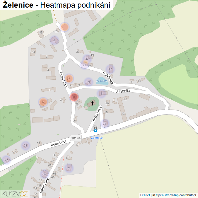 Mapa Želenice - Firmy v části obce.