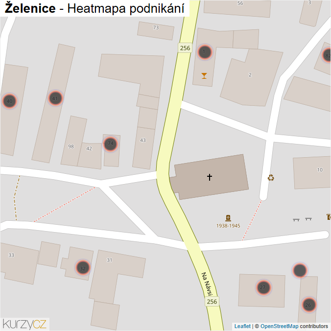 Mapa Želenice - Firmy v obci.