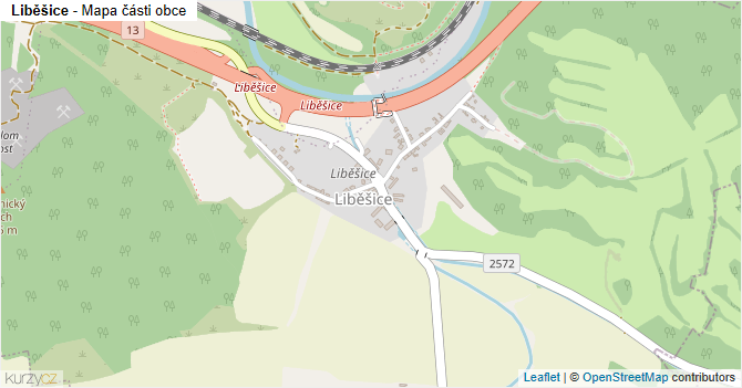 Liběšice - mapa části obce