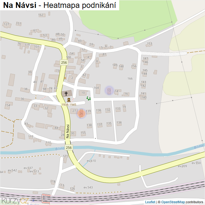 Mapa Na Návsi - Firmy v ulici.