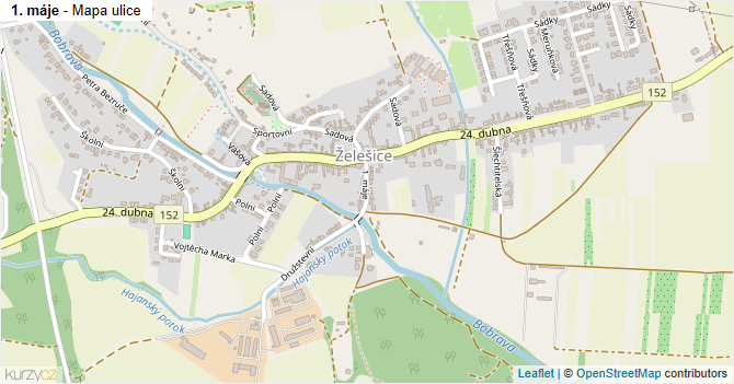 1. máje - mapa ulice