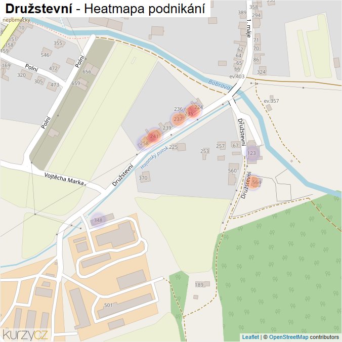 Mapa Družstevní - Firmy v ulici.