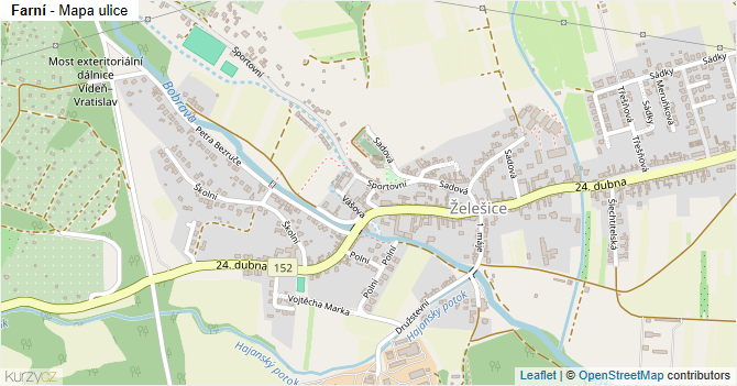 Farní - mapa ulice