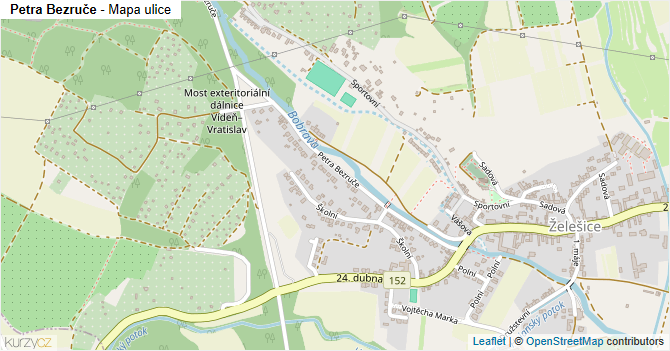Petra Bezruče - mapa ulice