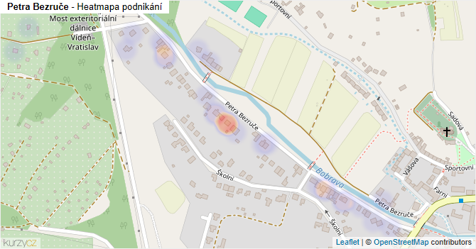 Petra Bezruče - mapa podnikání