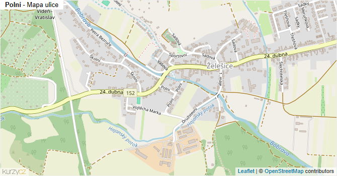 Polní - mapa ulice