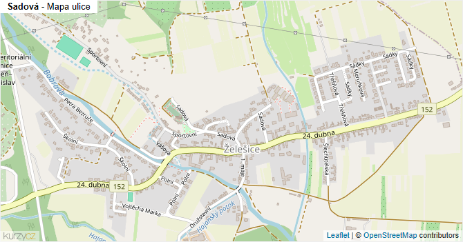 Sadová - mapa ulice