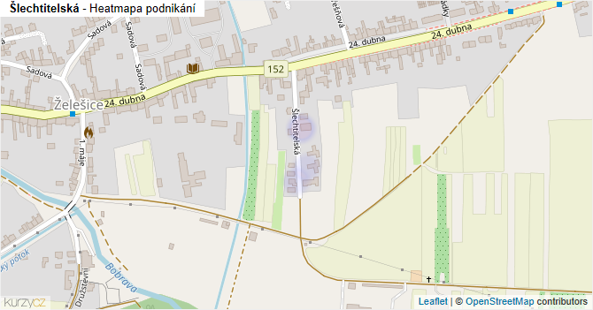 Šlechtitelská - mapa podnikání
