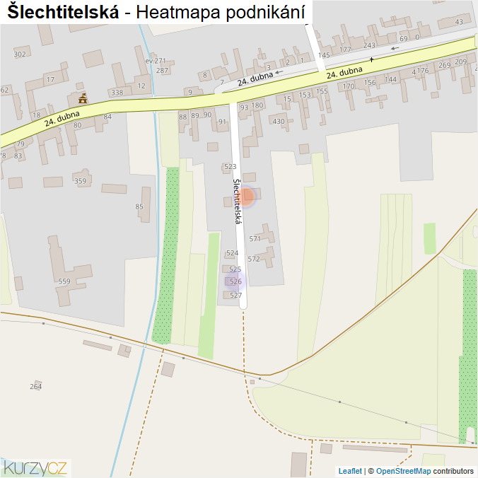 Mapa Šlechtitelská - Firmy v ulici.